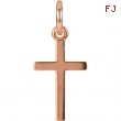 14kt Rose CHARM Complete No Setting 20.40X08.85 MM Polished POSH MOMMY COLL CROSS CHM W/JR