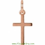 14kt Rose CHARM Complete No Setting 20.40X08.85 MM Polished POSH MOMMY COLL CROSS CHM W/JR