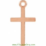 14kt Rose CHARM Mounting 16.12X08.86 MM Polished POSH MOMMY COLL CROSS CHARM