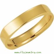 14kt White 05.00 mm Square Comfort Fit Band