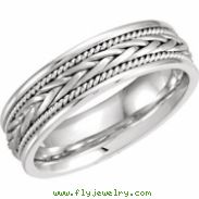 14kt White 10 06.75 mm Hand Woven Band