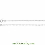 14kt White 16 INCH Polished SOLID CABLE CHAIN