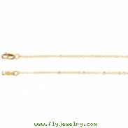 14kt White 20 INCH Polished LASERED TITAN GOLD CABLE CHAIN