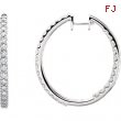 14kt White 3 CTW Pair 3CTW Diamond Inside-Outside Hoop Earrings