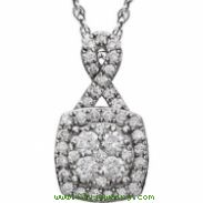 14kt White 3/4 CTW Diamond Necklace