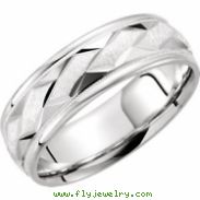 14kt White Band 11.00 NONE Complete No Setting Polished DUO BAND