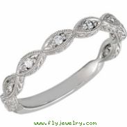 14kt White Band Complete with Stone 07.00 ROUND 01.55 MM Diamond Polished 1/10 CTW DIA ANNIVERSARY B