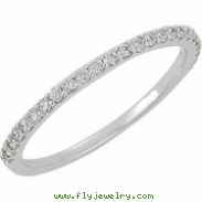 14kt White Band Complete with Stone NONE NO CENTER STONE NO CENTER STONE NONE Polished 1/4CTW DIAMON