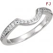 14kt White Band Complete with Stone SI2-SI3 Round 01.00 MM Diamond Polished 1/8CTW BAND