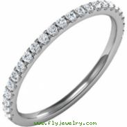 14kt White Band Complete with Stone SI2-SI3 Round 01.30 MM Diamond Polished 1/4CTW BAND