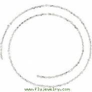 14kt White BULK BY INCH Polished DIAMOND CUT CABLE CHAIN
