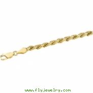 14kt White BULK BY INCH Polished DIAMOND CUT ROPE CHAIN