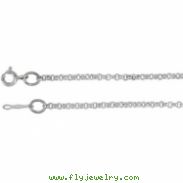 14kt White BULK BY INCH Polished ROLO CHAIN