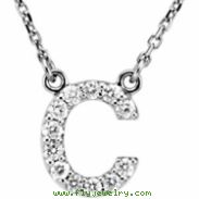 14kt White C Diamond 0.166666666666667 1/6CTW Diamond Necklace