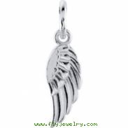 14kt White CHARM Complete No Setting 19.70X05.50 MM Polished POSH MOMMY COLL WING CHRM W/JR