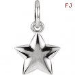14kt White Charm with Jump Ring Complete No Setting 15.75X09.75 mm Polished Posh Mommy Star Charm wi