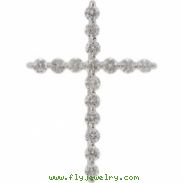 14kt White Complete with Stone .25 CT TW Diamond Cross Pendant