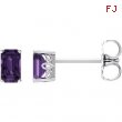 14kt White Complete with Stone Amethyst 05.00X03.00 mm Pair Polished Amethyst Earrings With Backs