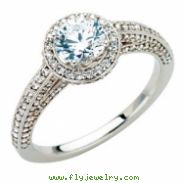14kt White Engagement Semi-Mount with Head 3/4 CTW Dia Semi-mount Engagement Ring