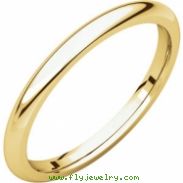 14kt Yellow 02.00 mm Comfort Fit Band