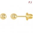 14kt Yellow 04.00 MM Polished INVERNESS BALL EARRING