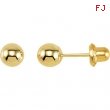14kt Yellow 05.00 MM Polished INVERNESS BALL EARRING