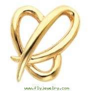 14kt Yellow 26.00X22.00 MM Polished HEART CHAIN SLIDE