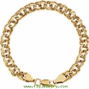 14kt Yellow 7.75 INCH Polished SOLID LARGE CHARM BRACELET