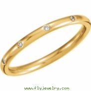 14kt Yellow Band Complete with Stone ROUND 01.30 MM Diamond Polished 1/10CTW DIAMOND ETERNITY BAND