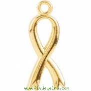 14kt Yellow CHARM Mounting 15.75X06.75 MM Polished POSH MOMMY COLL BREAST CANCER