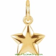 14kt Yellow Charm with Jump Ring Complete No Setting 15.75X09.75 mm Polished Posh Mommy Star Charm w
