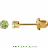 14kt Yellow DECEMBER 03.00 MM Polished SOLITAIRE BIRTHSTONE EARRING