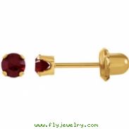 14kt Yellow JANUARY 03.00 MM Polished SOLITAIRE BIRTHSTONE EARRING