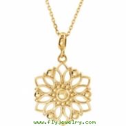 14kt Yellow NECKLACE Complete No Setting 26.00X18.00 MM Polished 18" PRECIOUS METAL FASH NECKLA