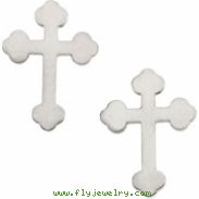 14kt Yellow PAIR 11.00X08.00 MM Polished CROSS EARRING WITH BACKS
