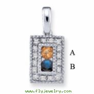 14KW Family Jewelry Diamond Semi-Set Pendant
