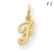 14ky Casted Initial F Charm