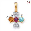 14KY Family Jewelry Diamond Semi-Set Pendant
