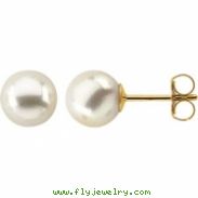 14KY PAIR 06.00 MM P CULTURED PEARL EARRING