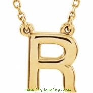 14KY R 16" P BLOCK INITIAL NECKLACE