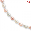 16in Multicolored Glass Pearl Necklace chain