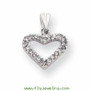 18in Rhodium-plated CZ Heart Necklace chain