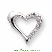 18in Rhodium-plated Open CZ Heart Necklace chain