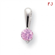 18in Rhodium-plated Pink CZ Drop Necklace chain