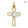18k Gold -plated & Sterling Silver Holy Spirit Cross Charm