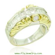 18K Two-Tone Gold Diamond Designer Ring