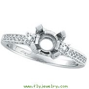 18K White Gold .55ct Diamond Semi Mount Antique Style Ring Setting SI1-SI2 G-H