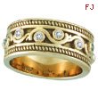 18K Yellow Gold Antique Rustic Style .24ct Diamond Band Ring