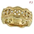 18K Yellow Gold Antique Style .22ct Diamond Zigzag Band Ring
