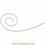 18kt White BULK BY INCH Polished SOLID CABLE CHAIN